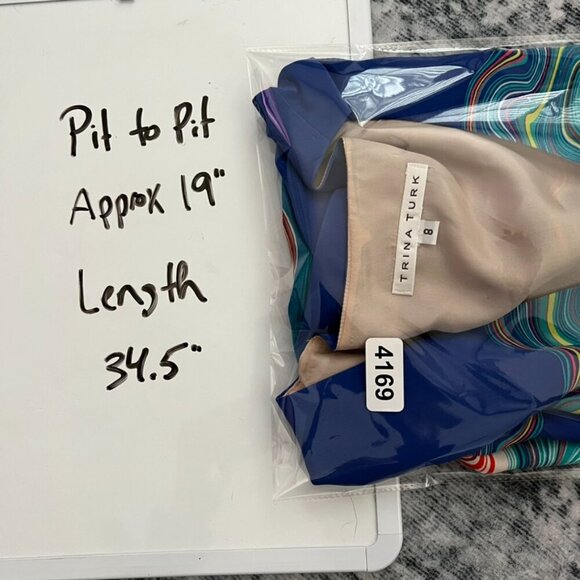 Trina Turk Caspian Agate Swirl Silk Dress Size 8 - Picture 10 of 10